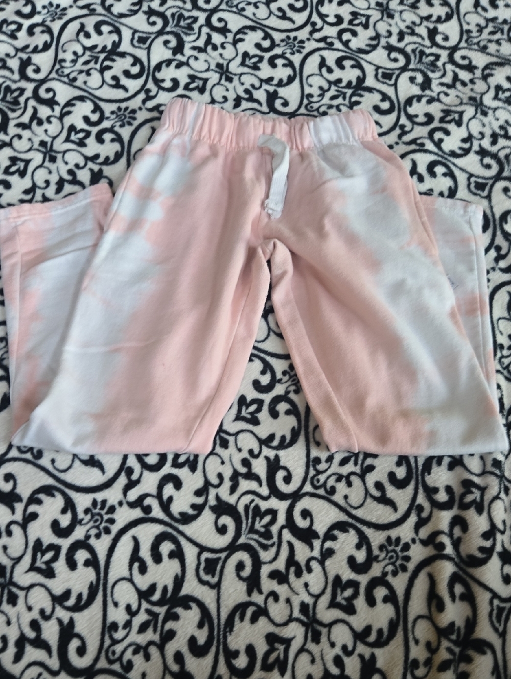 Pink and White Tie-Dye Jogger Pants